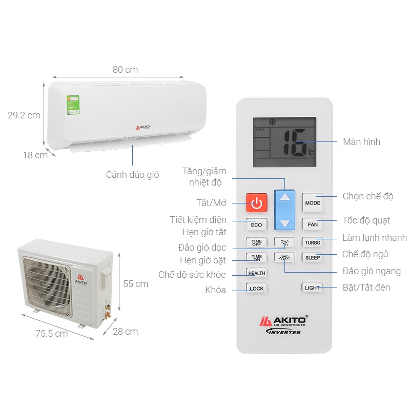 Điều hòa Akito 9000 BTU AKS-C9OC - Hàng chính hãng