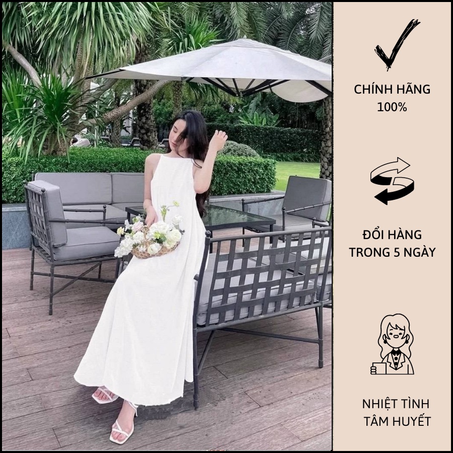 Đầm Maxi Cổ Yếm Hở Lưng Thướt Tha - C0705