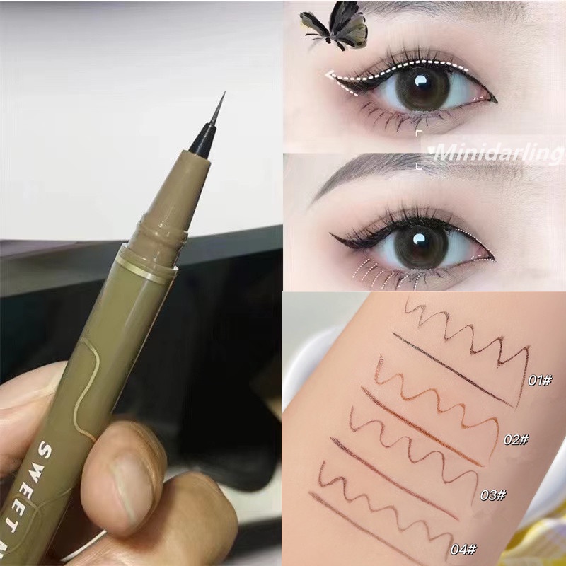 Sweet Mint®Bút Kẻ Mắt Ngòi Mảnh Mềm Mại Tự Nhiên Không Phai Màu Kháng Nước Lâu Trôi Sweetmint eyeliner