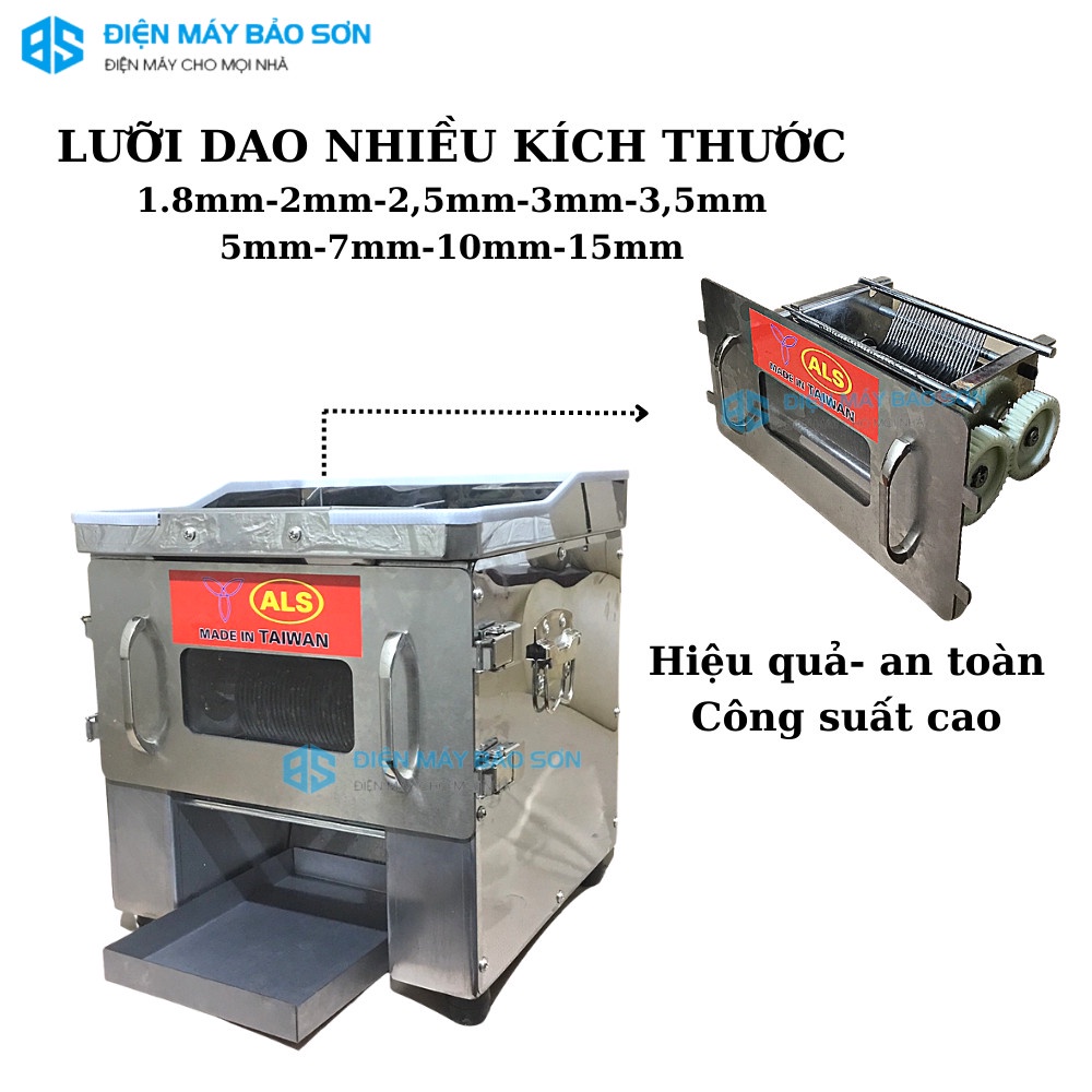 MÁY THÁI THỊT TƯƠI SỐNG THAY DAO ALS 950 LOẠI 1 CỬA DAO  2mm 2.5mm 3.5mm 5mm 7mm Công suất 850w BẢO HÀNH 12 THÁNG
