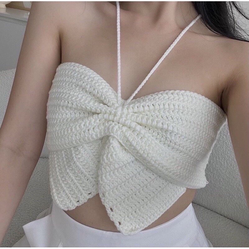 ÁO LEN MÓC NƠ SIÊU ĐẸP - bikini len có sẵn