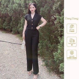 Set dang dang đũi tơ áo + quần ống xuông nữ tính