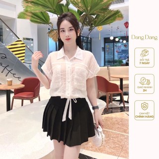 Áo sơ mi xốp bánh bèo nữ tính