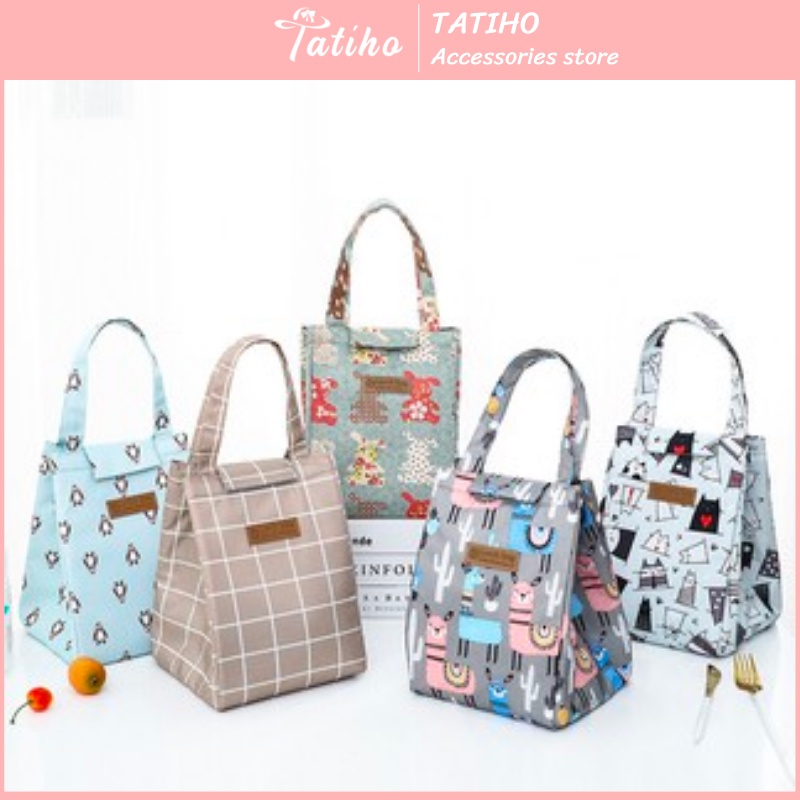 [Hàng Xịn, Giá Tốt]Túi Đựng Hộp Cơm Cách Nhiệt Chống Thấm Nước Cao Cấp Vải Oxford 600D 18x18x38cm - Lunch Bag - Mã TG004