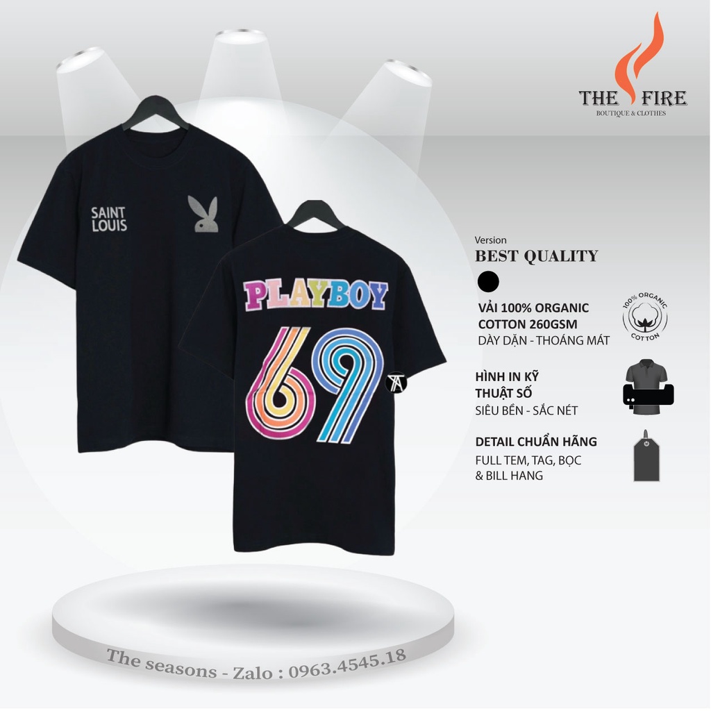 Áo Thun 69 PLAYBOY nhiều sắc màu - áo phông nam nữ vật liệu Cotton Thoang Mát 2023 The.Fire