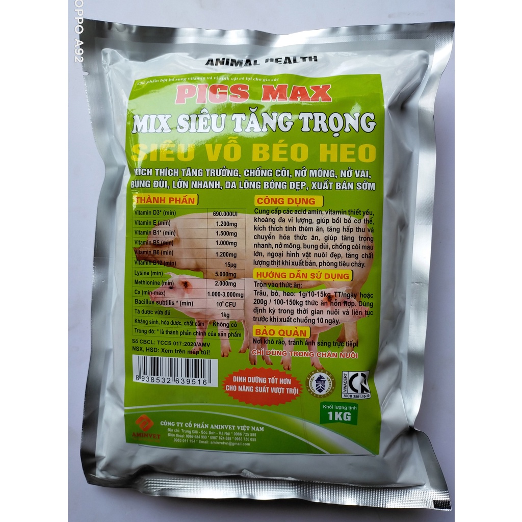 1 gói 200g Siêu tăng trọng, siêu vỗ béo heo PIGS MAX Mix