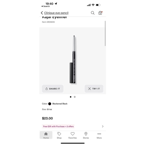 CHÌ KẺ MẮT CLINIQUE MÀU ĐEN