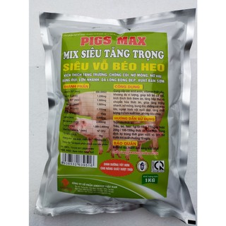 1 gói 1kg siêu vỗ béo heo, siêu tăng trọng pigs max mix