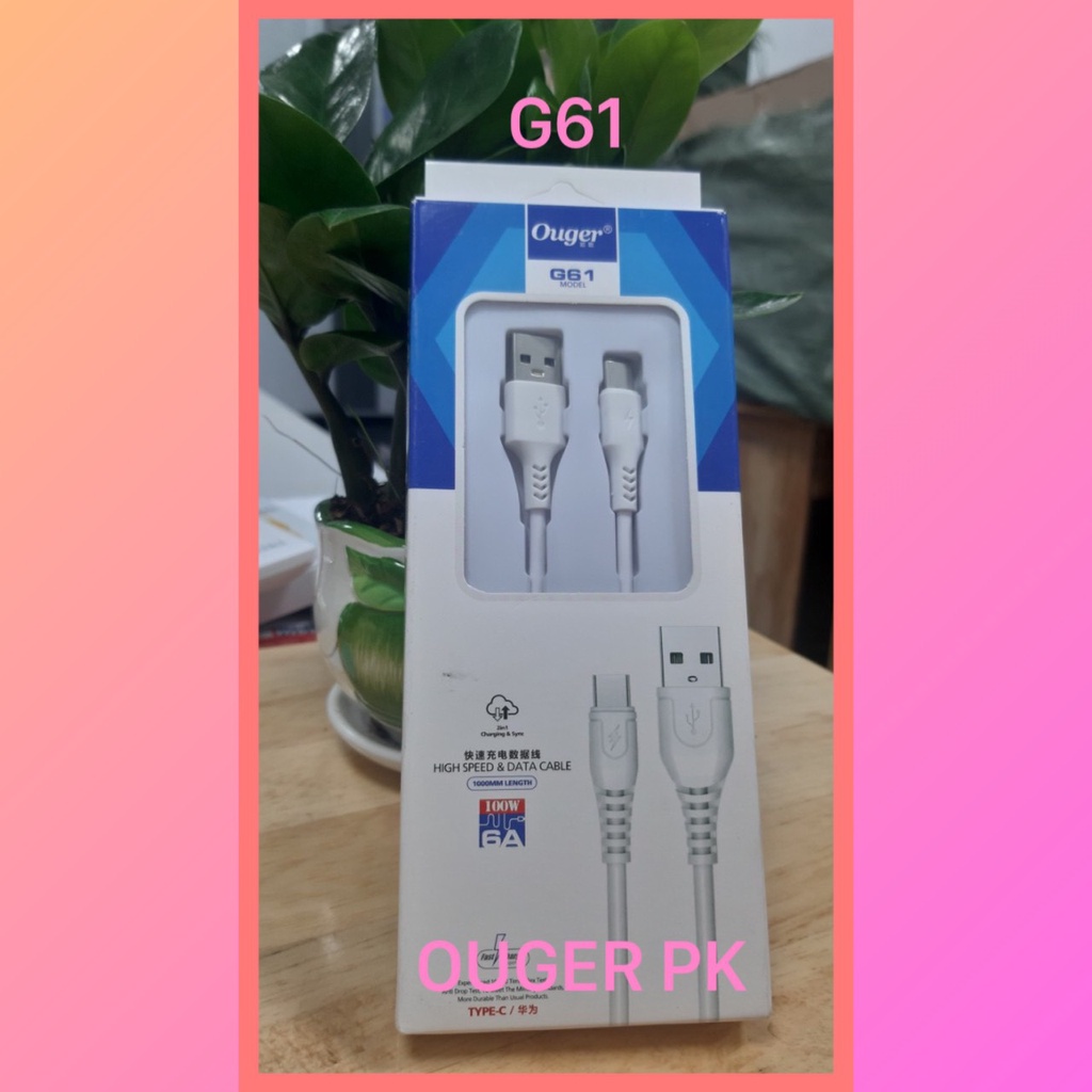 Cáp sạc Ouger 6A 120w sạc nhanh, cáp thông dụng dành cho nhiều loại máy