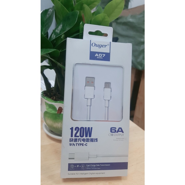Cáp sạc Ouger 6A 120w sạc nhanh, cáp thông dụng dành cho nhiều loại máy