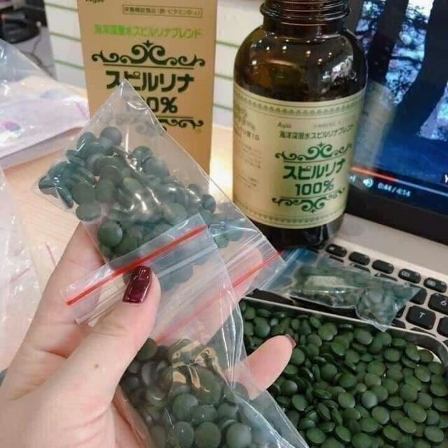 [Hỏa Tốc HCM] Tách Lẻ 100 viên tảo xoắn Spirulina Nhật Bản (uống + đắp mặt)