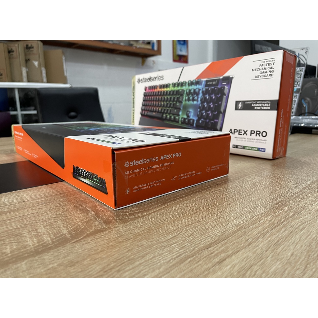 Bàn Phím Cơ SteelSeries Apex Pro USB Mechanical Gaming Keyboard / OLED Smart Display – RGB Backlit