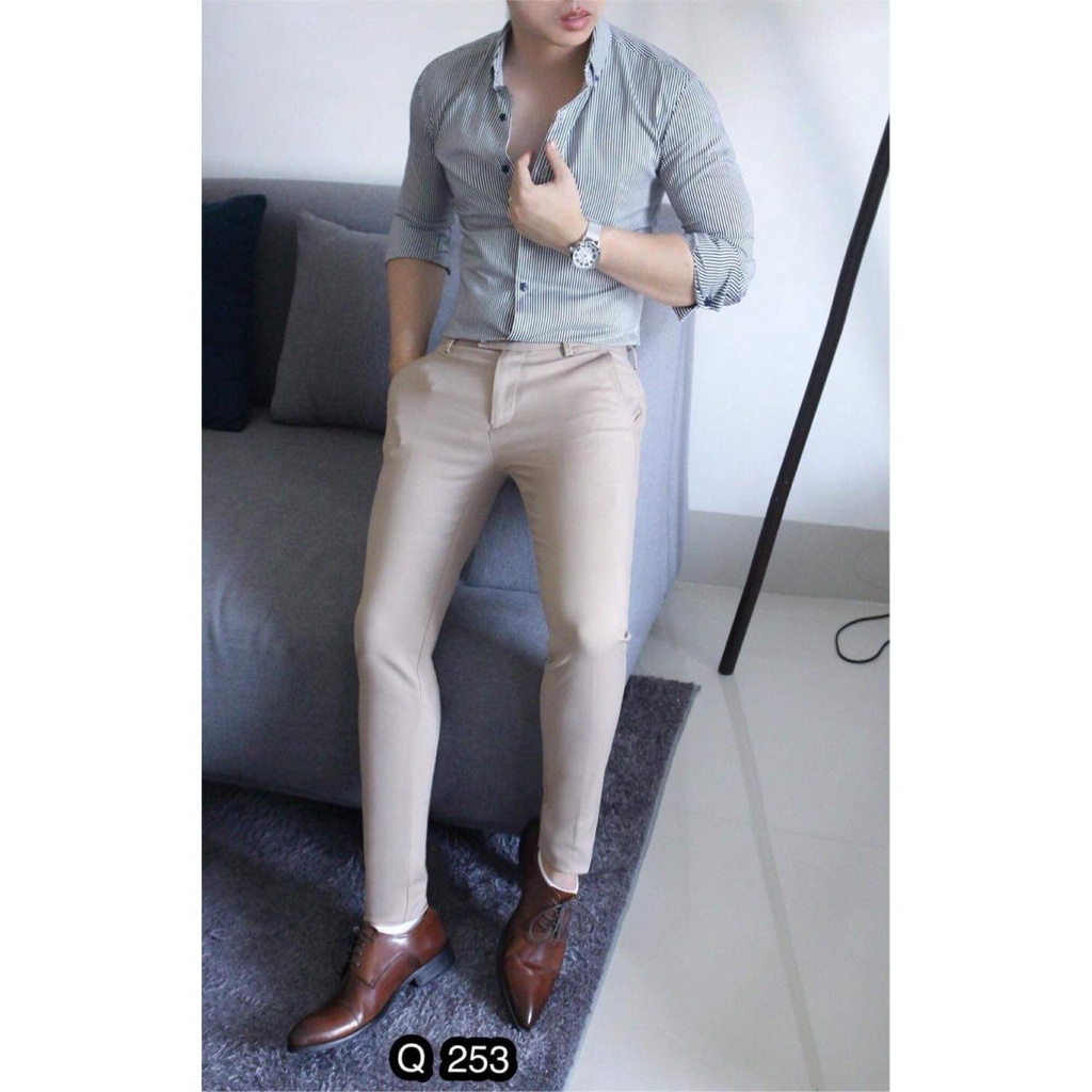 Quần âu nam , Quần tây nam thời trang công sở , phong cách trẻ trung hàn quốc , vải không nhăn mặc lên là đẹp