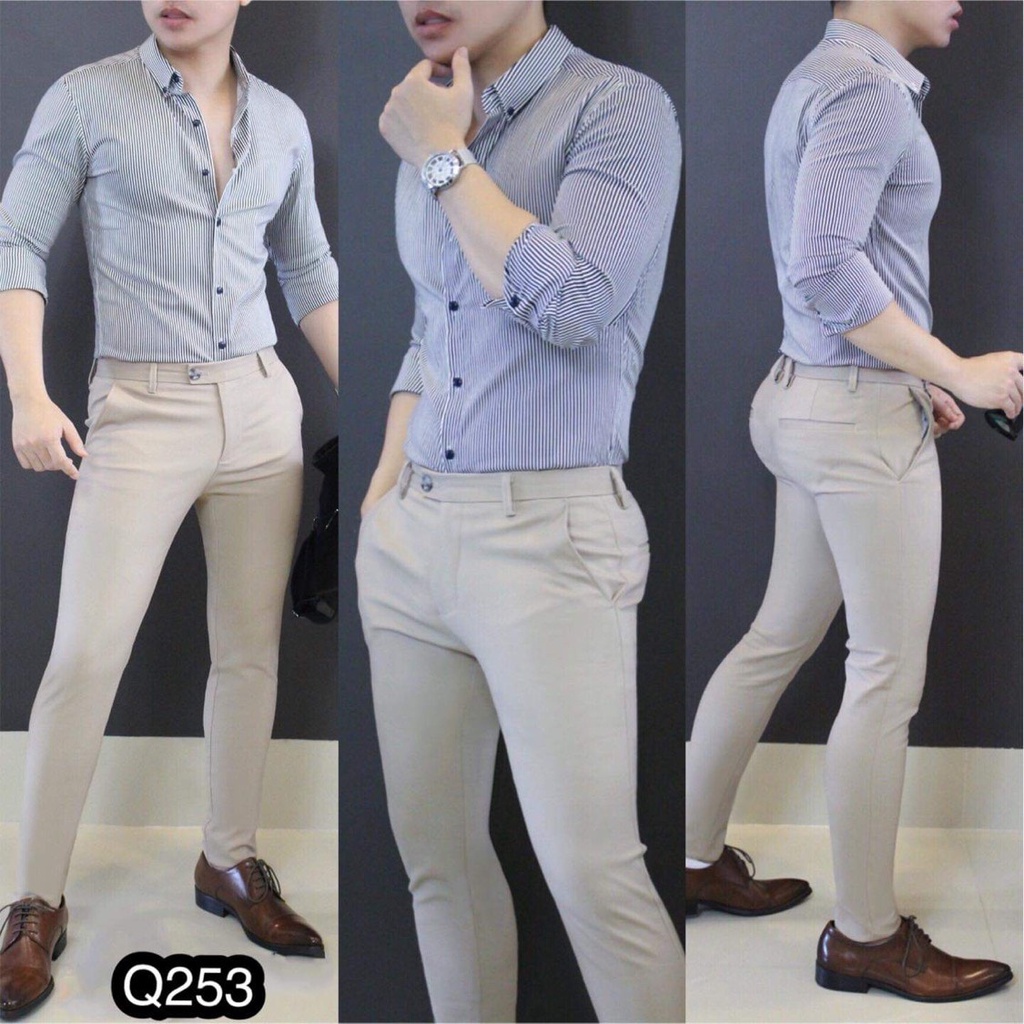 Quần âu nam , Quần tây nam thời trang công sở , phong cách trẻ trung hàn quốc , vải không nhăn mặc lên là đẹp