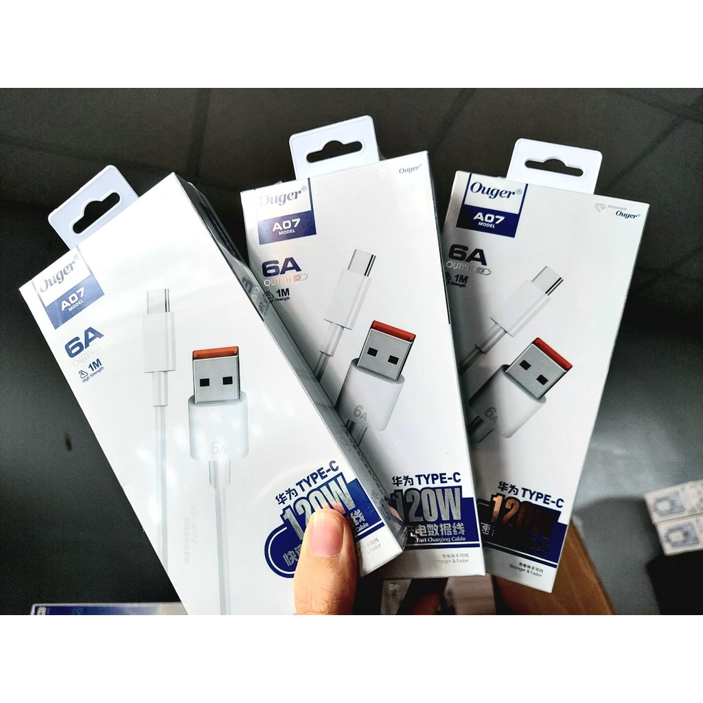 Cáp sạc Ouger 6A 120w sạc nhanh, cáp thông dụng dành cho nhiều loại máy