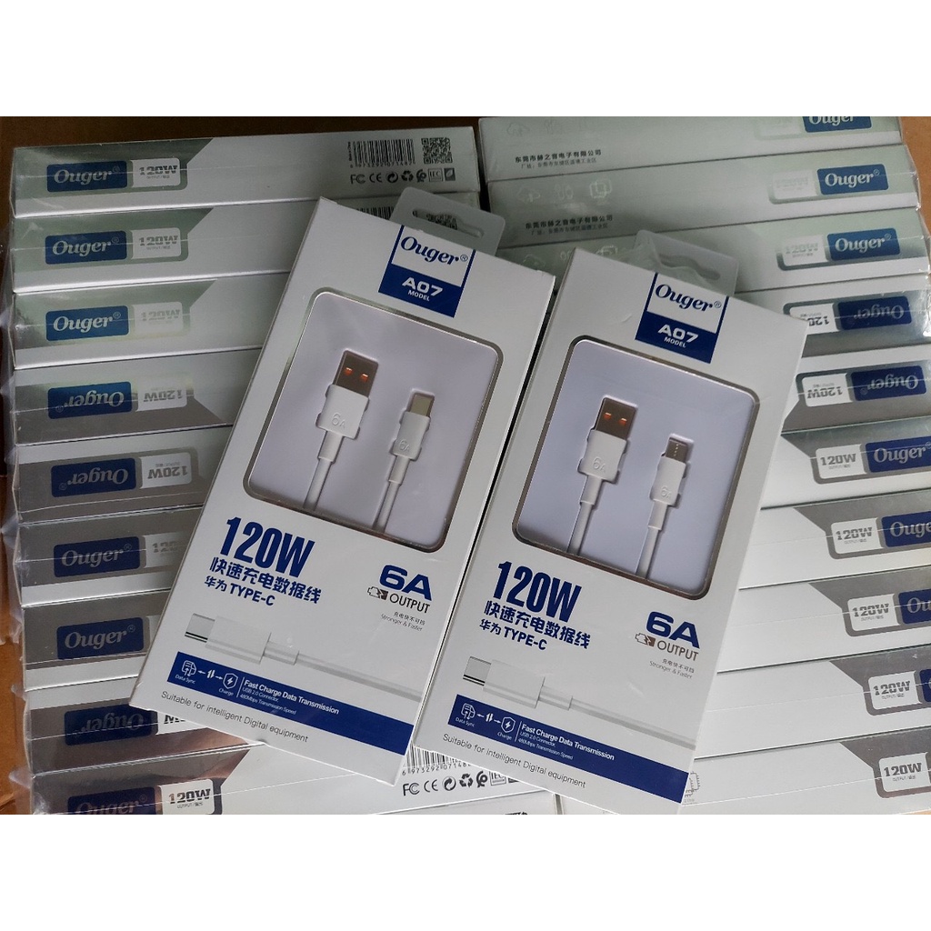 Cáp sạc Ouger 6A 120w sạc nhanh, cáp thông dụng dành cho nhiều loại máy
