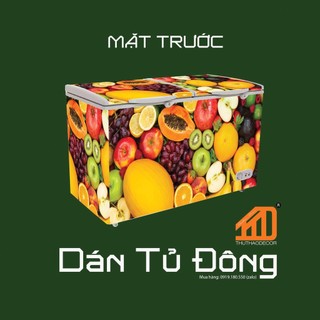 Decal dán tủ đông - TRÁI CÂY - Miến dán chống nước trang trí tủ lạnh