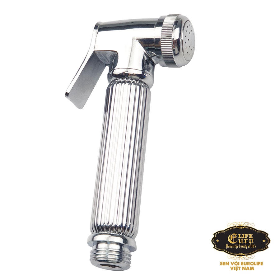 Tay xịt vệ sinh Đồng mạ Crome tăng áp cao Eurolife EL-H-X02 (Trắng bạc) - CHỈ GỒM 1 TAY XỊT