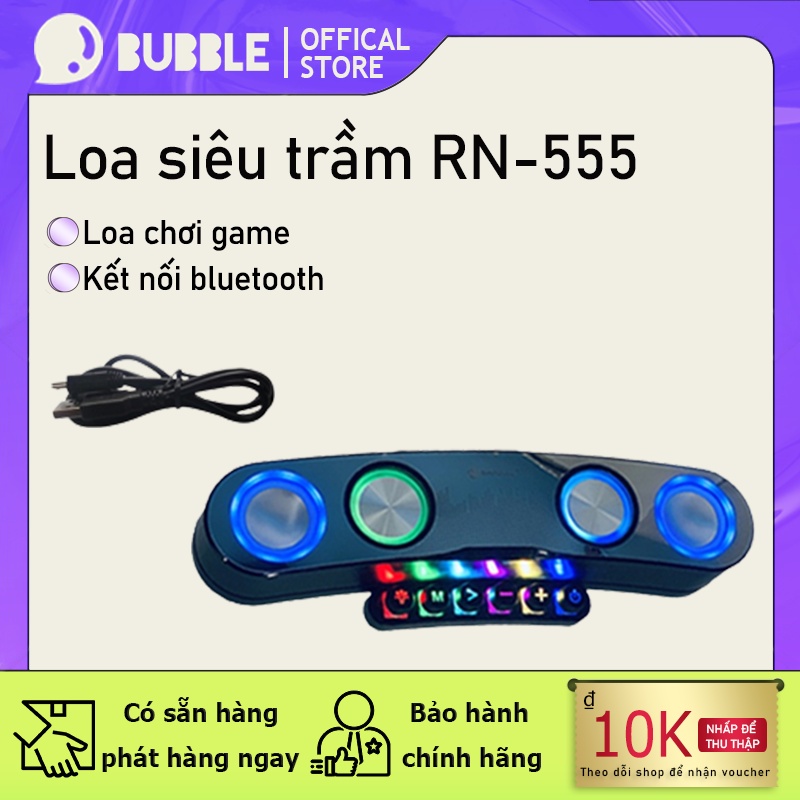 Loa bluetooth không dây NR-555 mới 2023công suất 20W bass mạnh pin 4 giờ âm thanh siêu