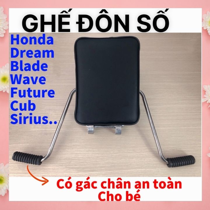 Ghế ngồi xe máy cho bé ghế đôn inox cho trẻ tất cả các dòng xe số ghế ngồi xe cho trẻ em yên nệm có gác chân