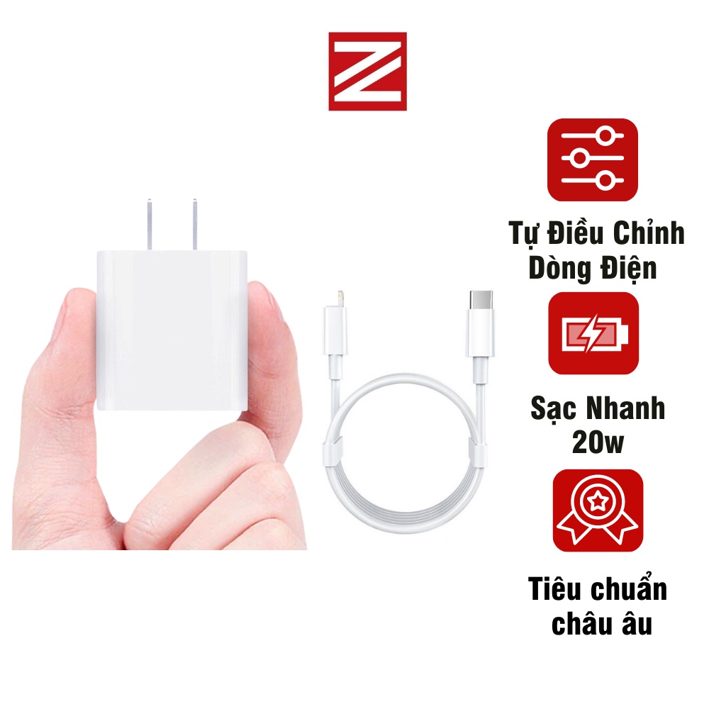 Bộ sạc nhanh 20w PD dành cho IP sạc 30p lên 50% chính hãng ZUZG PD01