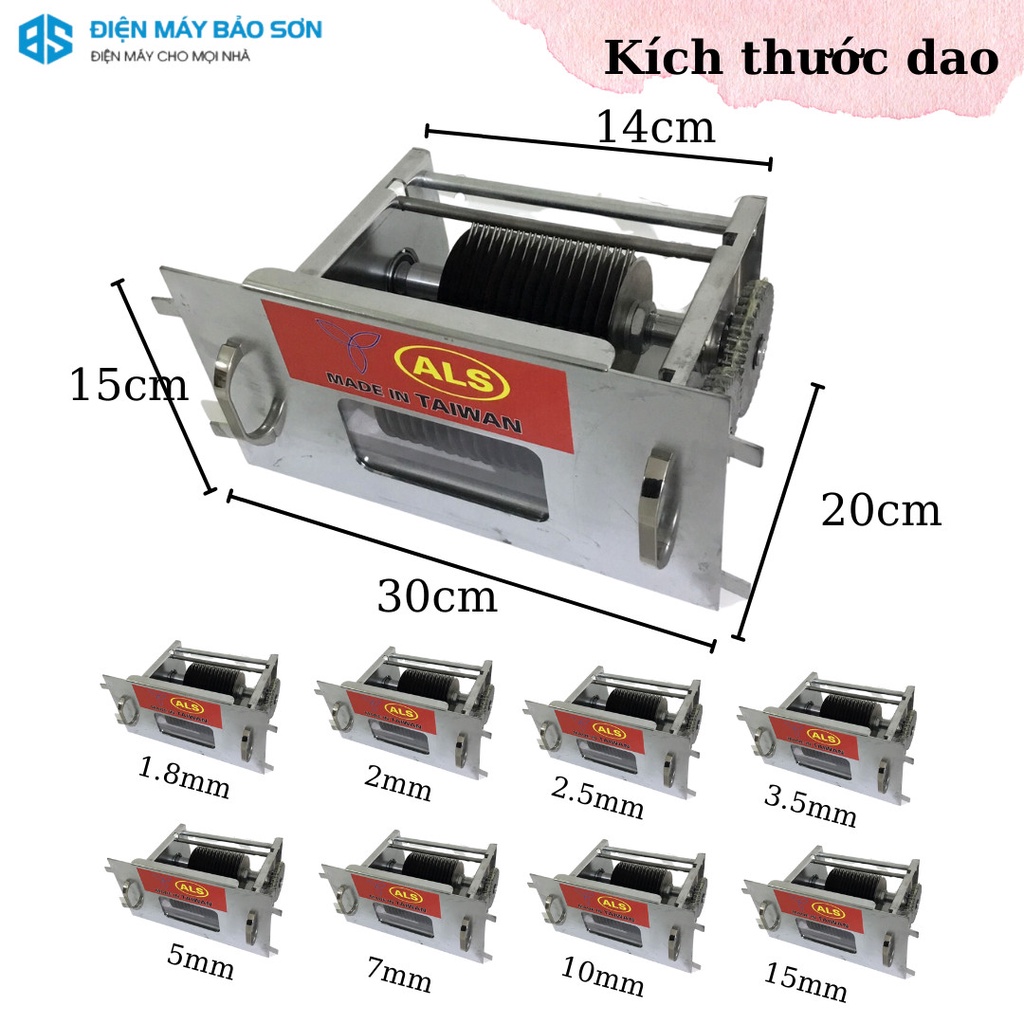 MÁY THÁI THỊT THAY DAO ALS-1100W CỠ DAO 2MM 2.5MM 3.5MM 5MM BẢO HÀNH 18 THÁNG