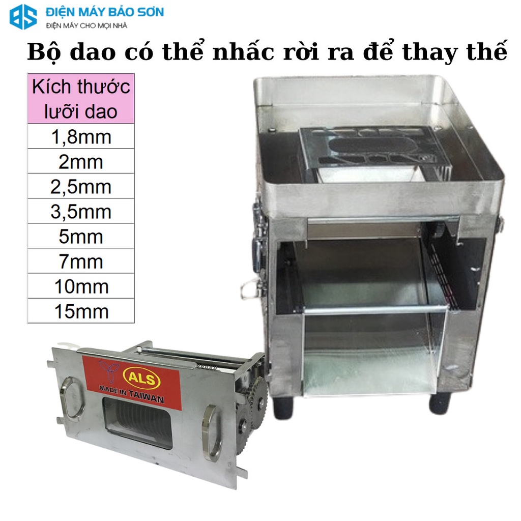MÁY THÁI THỊT THAY DAO ALS-1100W CỠ DAO 2MM 2.5MM 3.5MM 5MM BẢO HÀNH 18 THÁNG