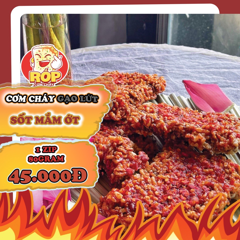 Cơm Cháy Rốp gạo lứt sốt mắm ớt loại 80 gram