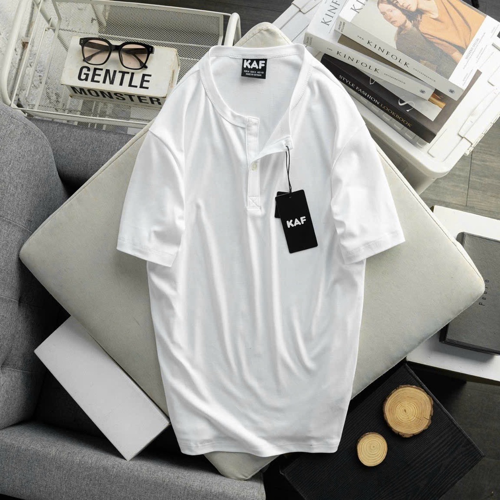 Áo nam ngắn tay, áo henley T-shirt chất liệu mát mẻ phong cách trẻ trung nam tính MANZO AL02