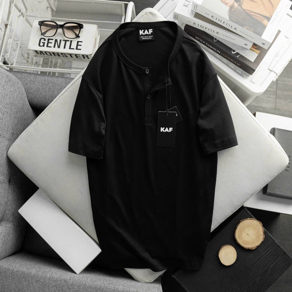 Áo nam ngắn tay, áo henley T-shirt chất liệu mát mẻ phong cách trẻ trung nam tính MANZO AL02