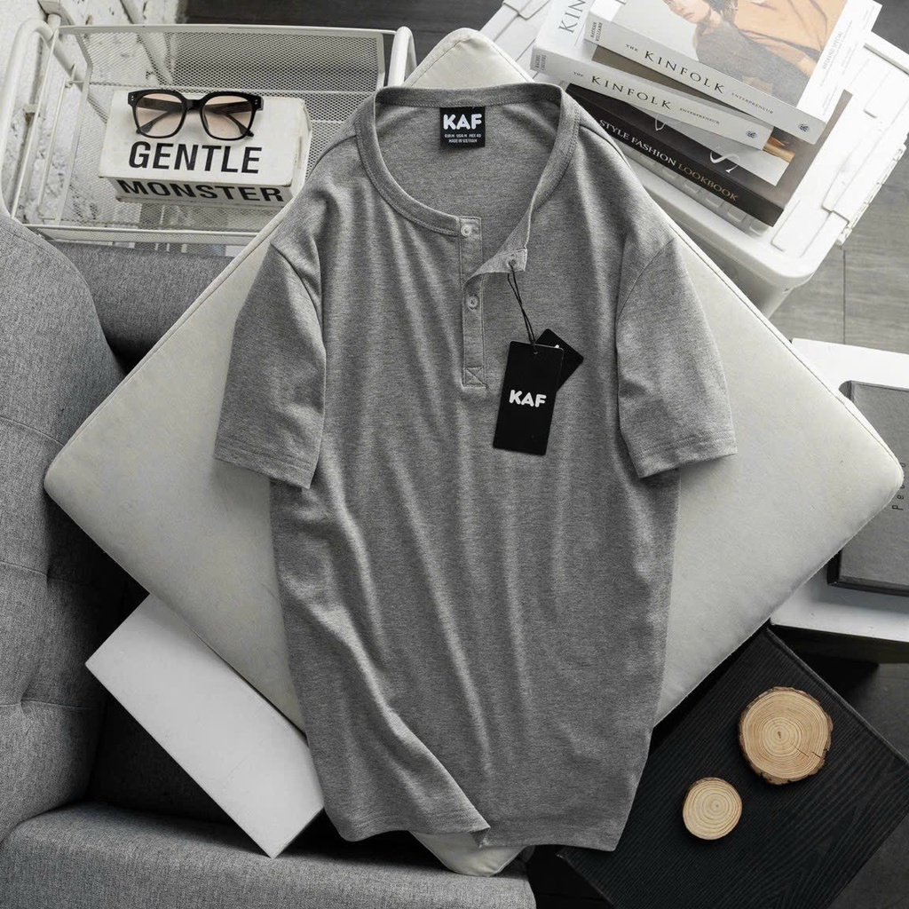 Áo nam ngắn tay, áo henley T-shirt chất liệu mát mẻ phong cách trẻ trung nam tính MANZO AL02