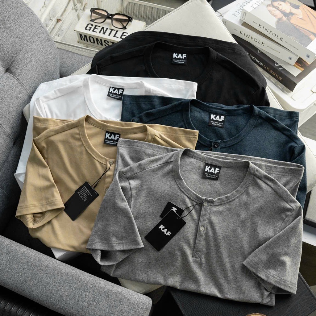 Áo nam ngắn tay, áo henley T-shirt chất liệu mát mẻ phong cách trẻ trung nam tính MANZO AL02