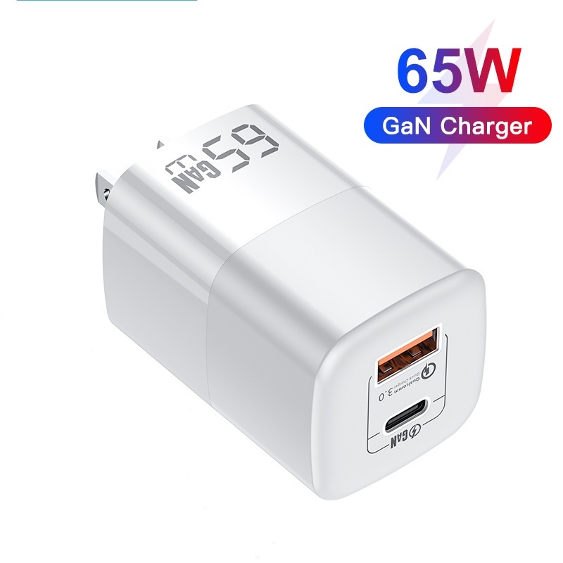 Củ Sạc Nhanh Kuulaa GaN 65W USB C QC PD 4.0 3.0 USB-C Type C Cho Macbook Pro IPhone Samsung
