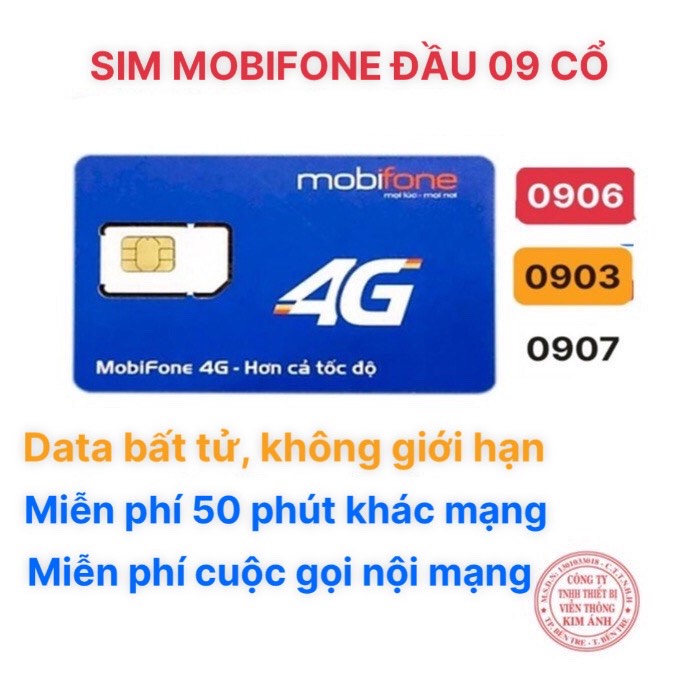 Sim Mobifone nghe gọi mãi mãi 10 số đầu số 09, 0909, 0906 giá rẻ, có thể chọn số, Hàng chính hãng