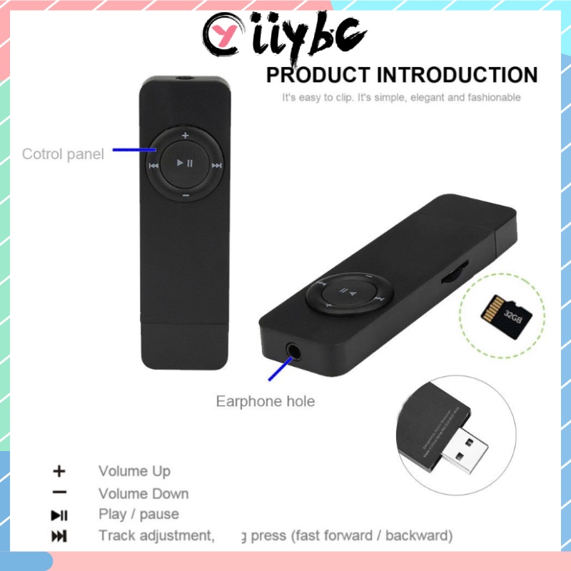 Máy Nghe Nhạc MP3 MP3 MP3 Hỗ Trợ Thẻ Nhớ TF Có Dây Đeo