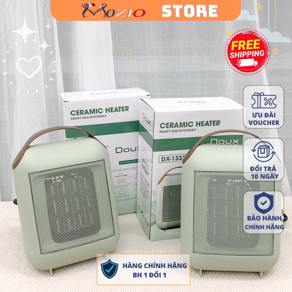 Máy sưởi ấm gốm mini Doux công nghệ mới tiết kiệm điện năng, không đốt cháy, không khí | Quạt sưởi ấm mùa đông cho bé