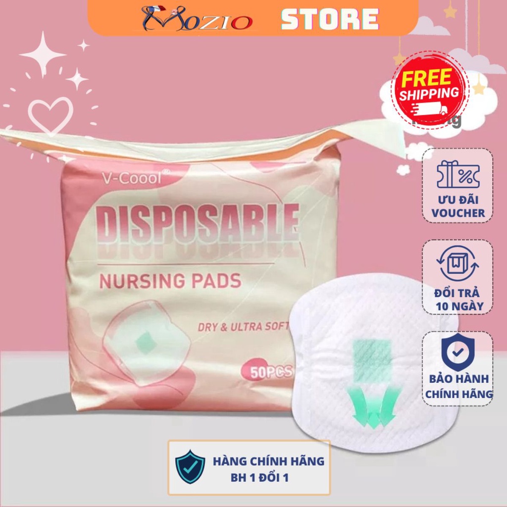 Bịch 50 Miếng Lót Thấm Sữa Vcool Cao Cấp, An Toàn Và Tiện Dụng Cho Mẹ