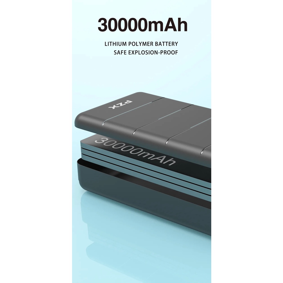 PIN SẠC DỰ PHÒNG SẠC CHO THIẾT BỊ ĐIỆN THOẠI HOẶC MÁY TÍNH BẢNG 30000mAh 22.5W V25 ĐEN PZX