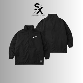 áo khoác gió Nike black hàng chính hàng đôi nam nữ 2 lớp có túi trong chất liệu dù cao cấp unisex form rông 1091