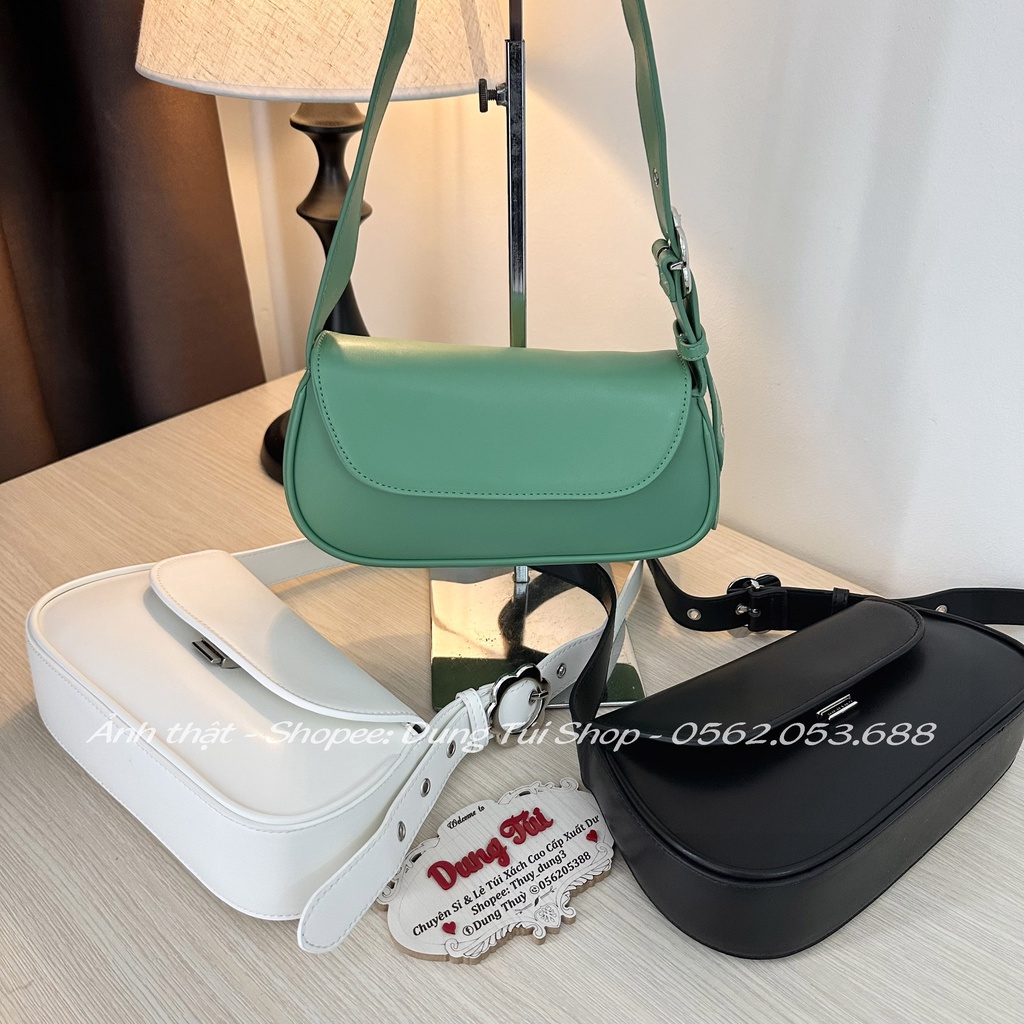 Túi nữ đeo vai size 25 nắp gập phần dây đeo có khóa hình bông hoa CK2-20782039 full màu