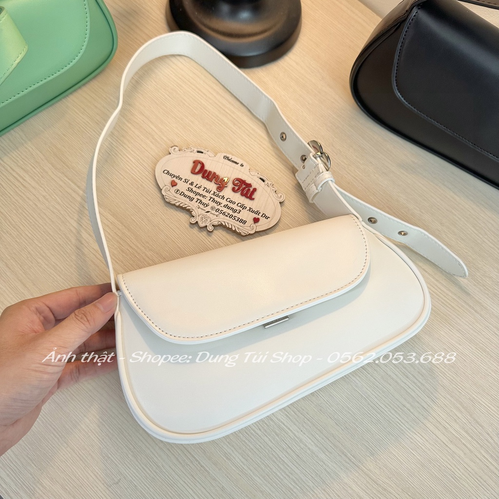 Túi nữ đeo vai size 25 nắp gập phần dây đeo có khóa hình bông hoa CK2-20782039 full màu