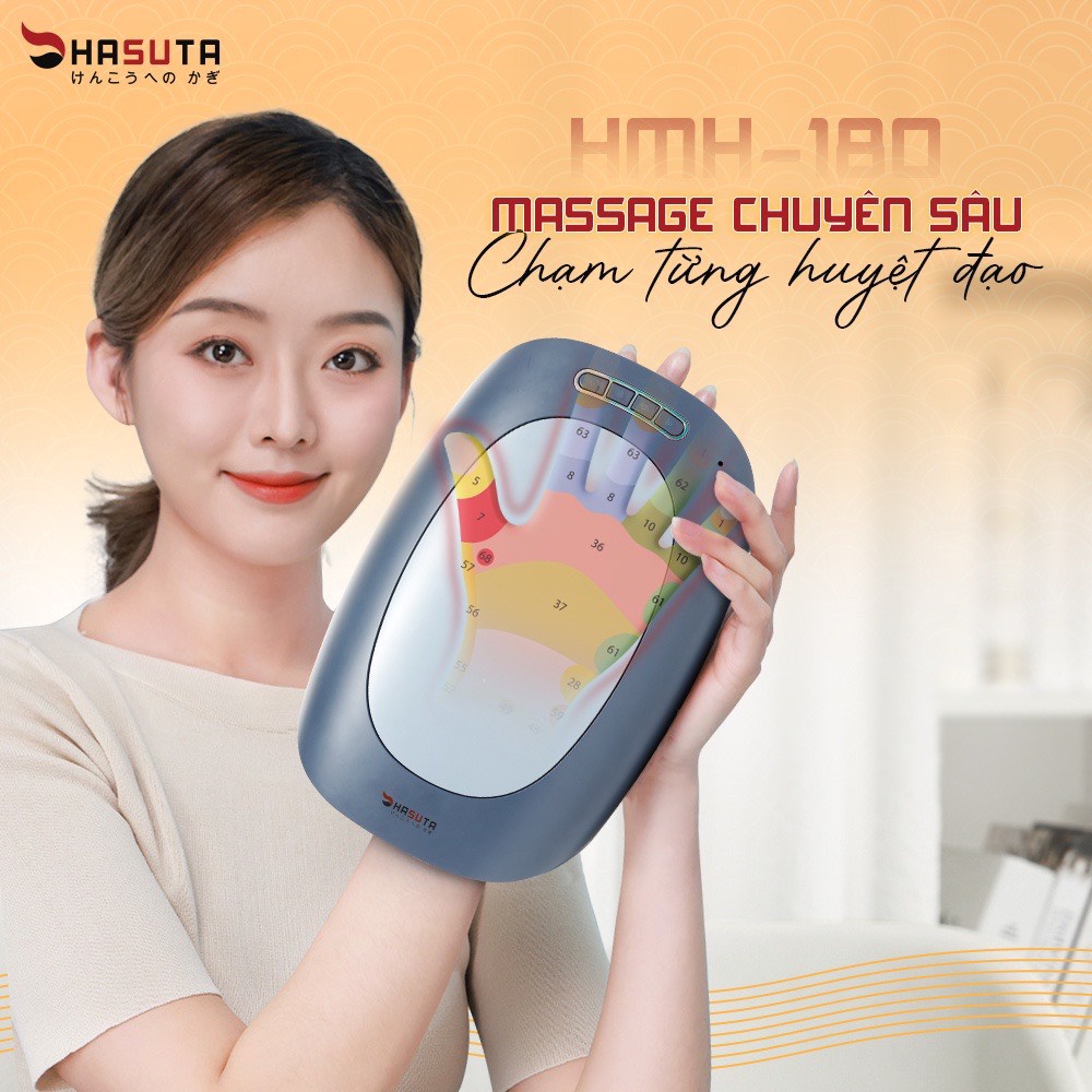 Máy massage tay HASUTA HMH-180 máy bấm huyệt mát xa bàn tay hoạt động bằng túi khí giảm mỏi cứng đờ, tê và chuột rút tay