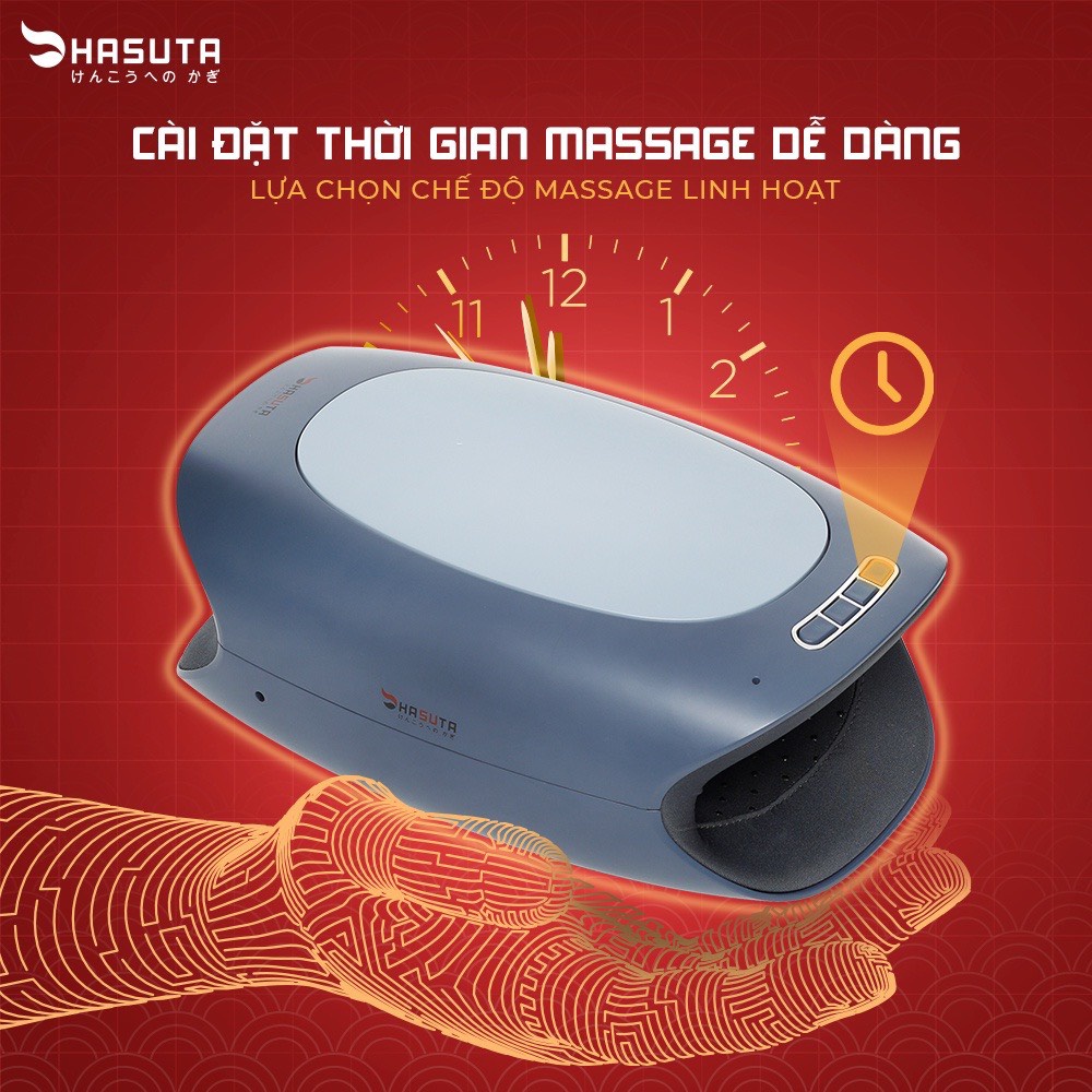 Máy massage tay HASUTA HMH-180 máy bấm huyệt mát xa bàn tay hoạt động bằng túi khí giảm mỏi cứng đờ, tê và chuột rút tay