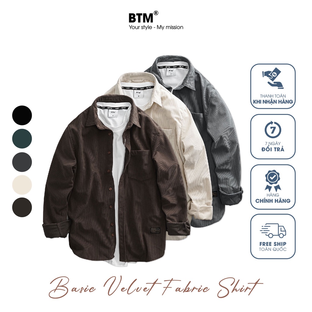 BASIC VELVET FABRIC SHIRT - 4.503 - BTM Studios