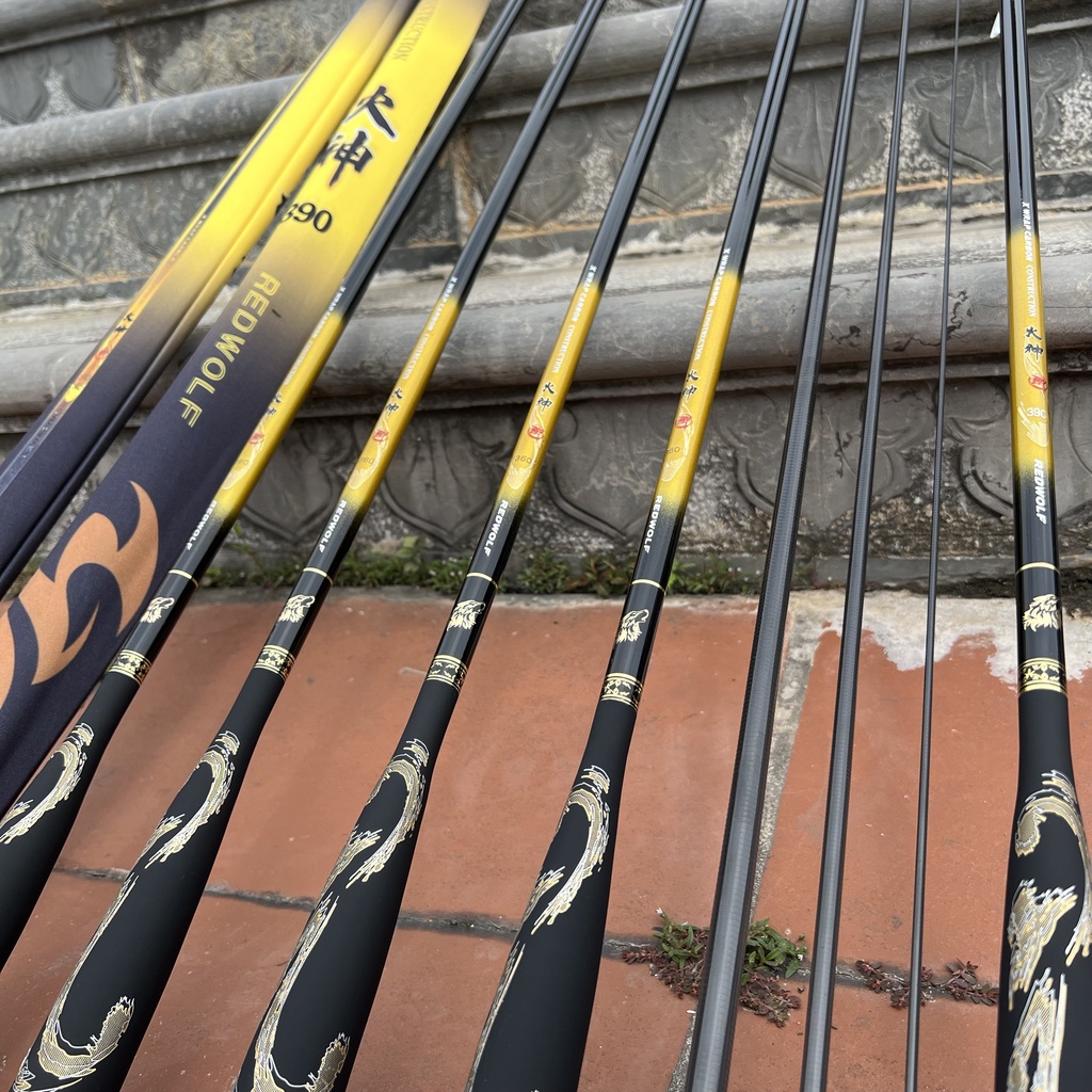 Cần câu tay Sói Vàng Độ Cứng 4H Chuyên Gẩy Rô Diếc Tạo Cảm Giác Tặng Ngọn