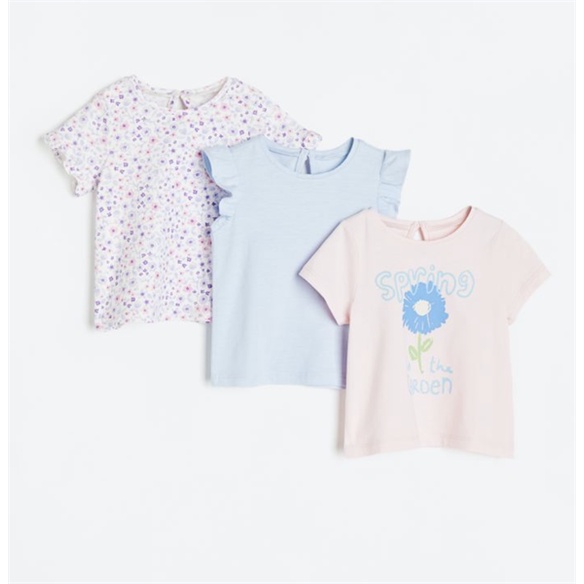 Set 3 áo hoa hồng xanh spring HM