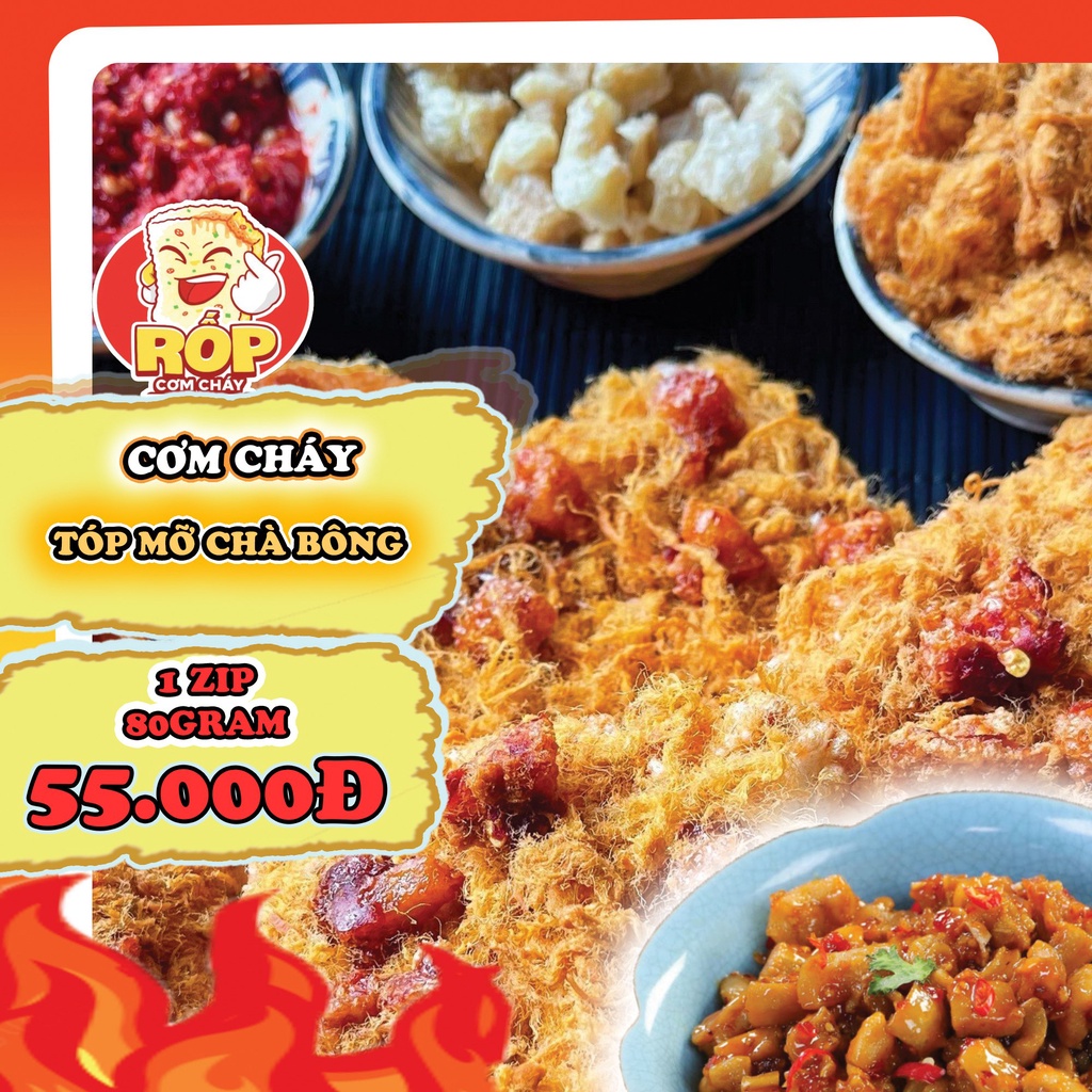 Cơm Cháy Rốp tóp mỡ chà bông loại 80 gram