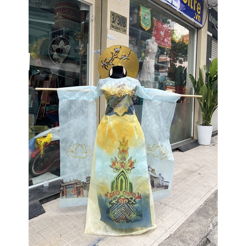 Áo Dài Xanh Giấy Lụa - Trang Phục Bảo Vệ Môi Trường - Trang Phục Tái Chế (Liên Hệ Trước Khi Đật Hàng