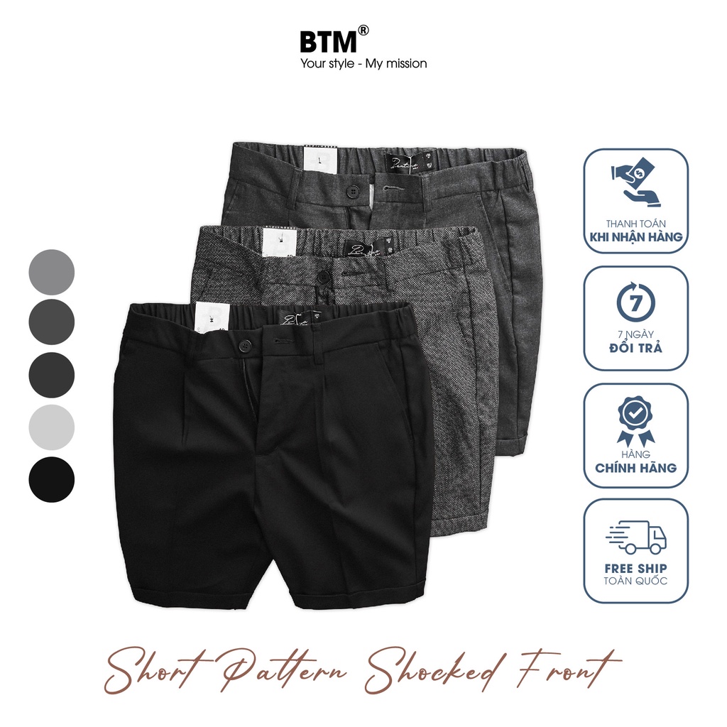 Quần Short Âu Nam Rập Ly Trước Vải Tuypxi Cao Cấp - 10.06.4 - BTM Studios