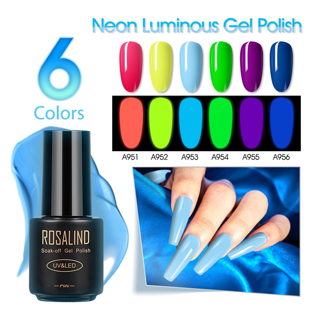 [Hàng mới về] Sơn móng tay Rosalind màu dạ quang khô nhanh chuyên dụng cho nữ